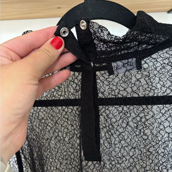 Wildfang Sheer Black Lace Blouse - Picture 6 of 6